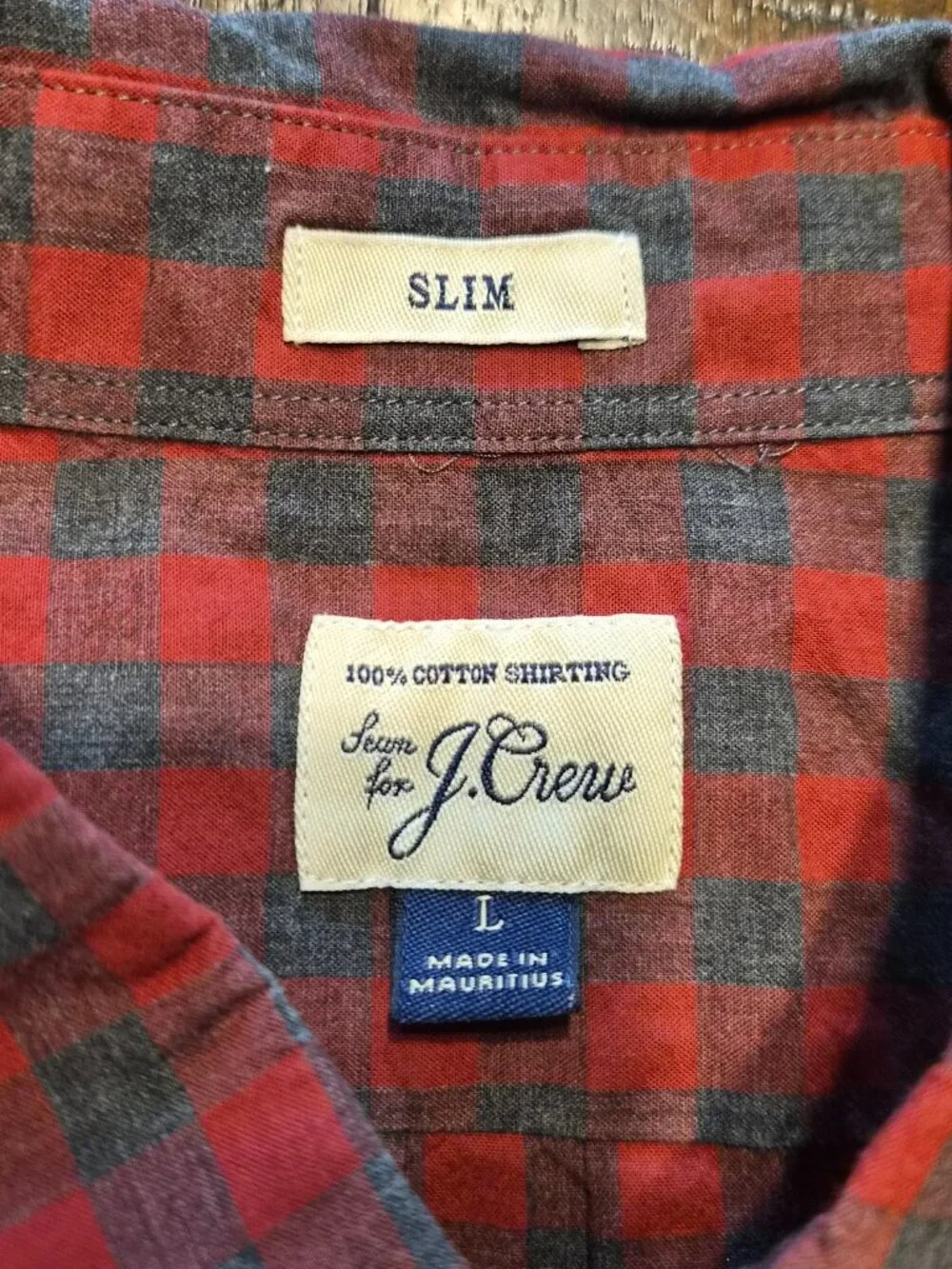 J Crew Shirt Mens Size Large Slim Fit Plaid Button Down Long Sleeve Preppy G644